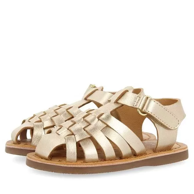 Bebe | Sandalias Bebe Nina<Gioseppo Sandalias Estilo Cangrejo De Piel Dorada Para Bebe Harrah