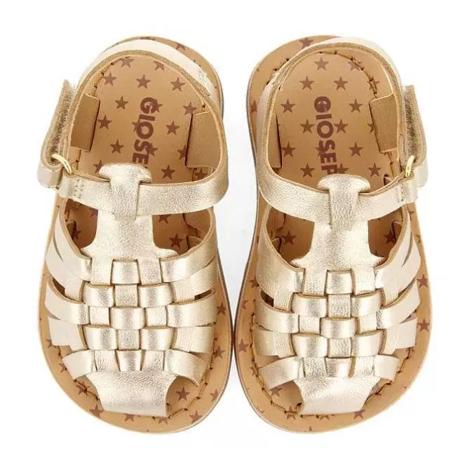 Bebe | Sandalias Bebe Nina<Gioseppo Sandalias Estilo Cangrejo De Piel Dorada Para Bebe Harrah