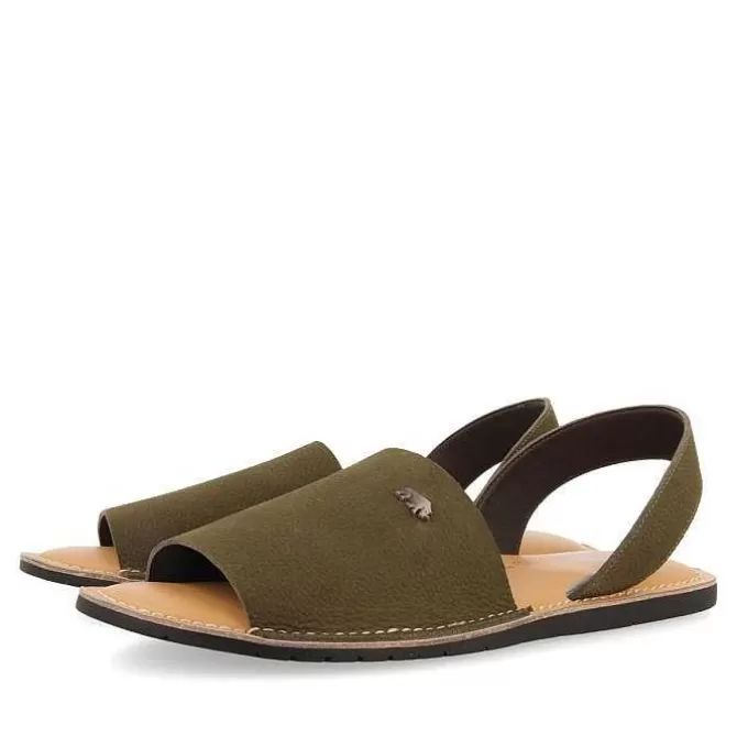 Chancletas<Gioseppo Sandalias Estilo Menorquinas De Piel Khaki Para Hombre Penryn