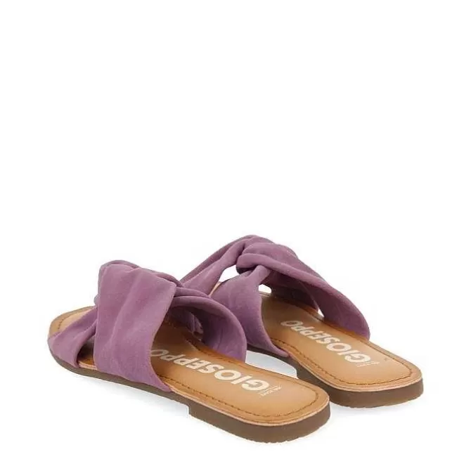 Sandalias Planas<Gioseppo Sandalias Estilo Pala De Piel Malva Para Mujer Agira
