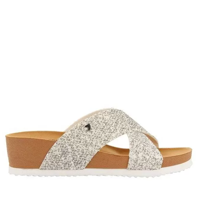 Chancletas<Gioseppo Sandalias Gearhart De Mujer Con Tiras Metalicas Y Cuña
