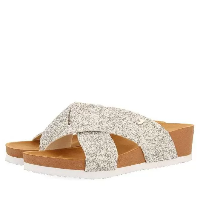 Chancletas<Gioseppo Sandalias Gearhart De Mujer Con Tiras Metalicas Y Cuña
