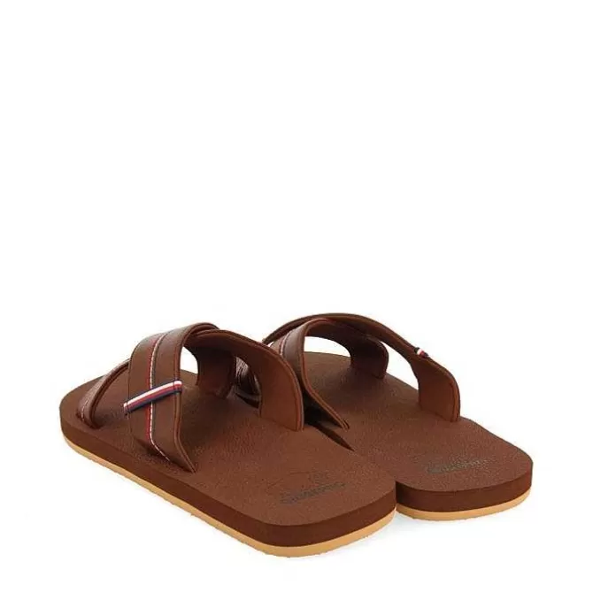 Chancletas<Gioseppo Sandalias Marron Con Tira Cruzada Y Detalles De Color Para Hombre Elkton
