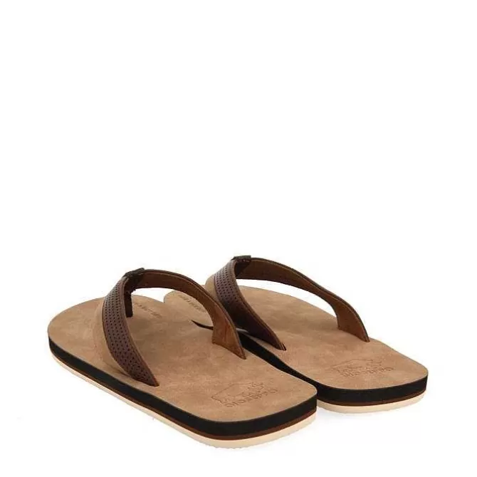 Chancletas<Gioseppo Sandalias Marrones Con Corte Bicolor Para Hombre Brent