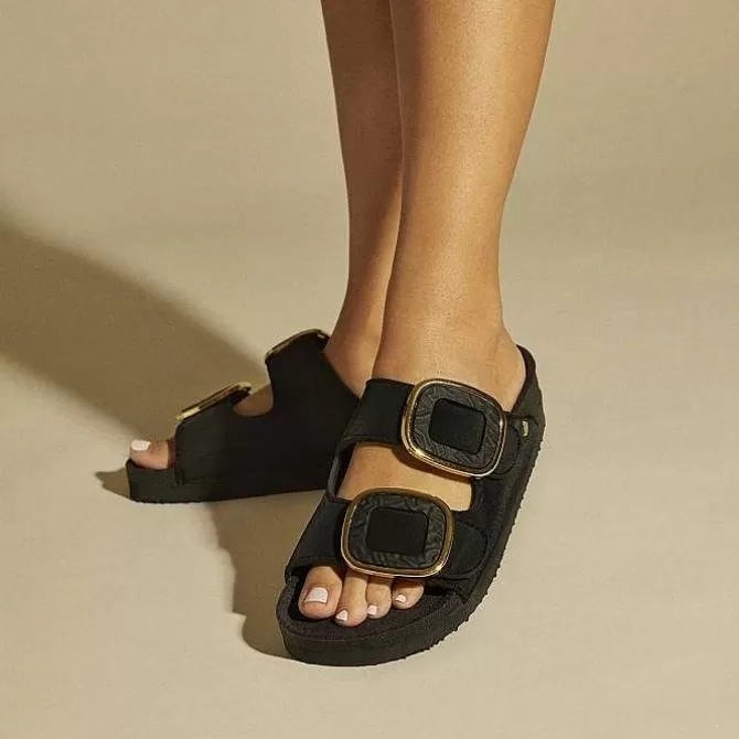 Sandalias Planas<Gioseppo Sandalias Mujer Budaors Estilo Bio Decoraciones Joya Negra