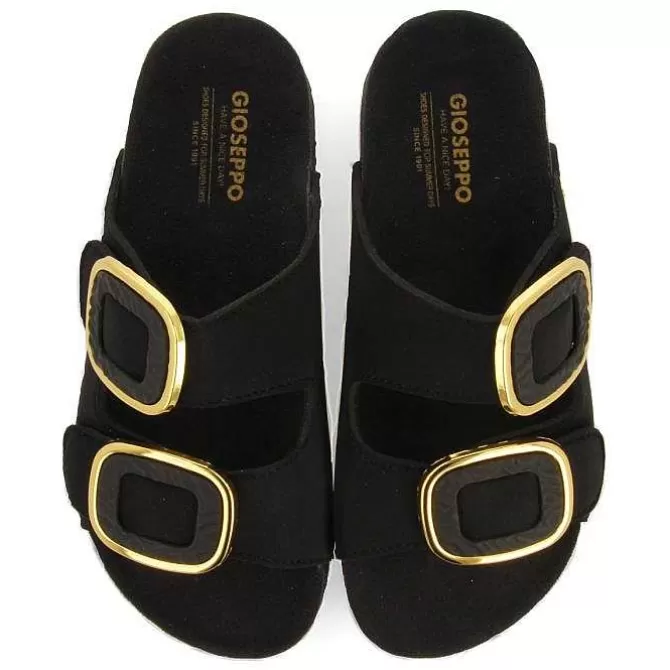 Sandalias Planas<Gioseppo Sandalias Mujer Budaors Estilo Bio Decoraciones Joya Negra