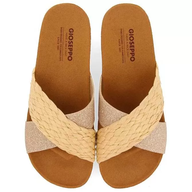 Chancletas<Gioseppo Sandalias Mujer Cuña Tiras Color Natural Goulds