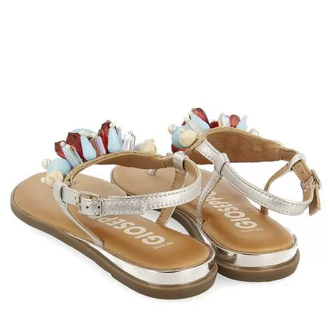 Sandalias Planas<Gioseppo Sandalias Mujer De Piel Chapada Con Pasamadas Multicolor Estilo Griego Hayle