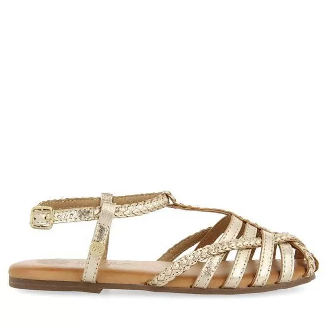 Niñas | Sandalias<Gioseppo Sandalias Nina Tanlay De Piel Dorada Con Varias Tiras