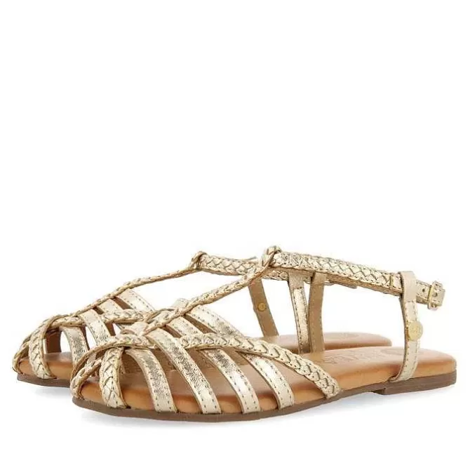 Niñas | Sandalias<Gioseppo Sandalias Nina Tanlay De Piel Dorada Con Varias Tiras