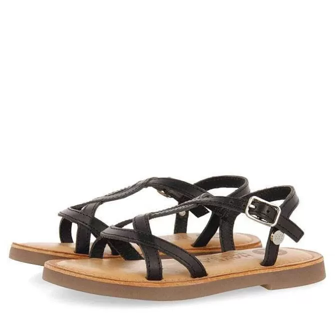 Niñas | Sandalias<Gioseppo Sandalias Nina Tilly Piel Negro Metalizado