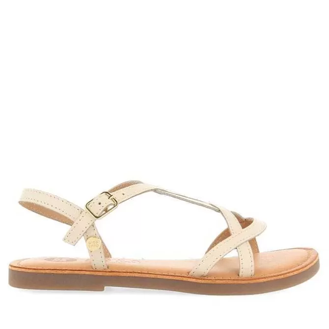 Niñas | Sandalias<Gioseppo Sandalias Nina Vareza Piel Metalizada Blanco Roto