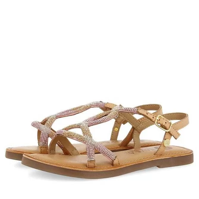 Niñas | Sandalias<Gioseppo Sandalias Nina Velizy De Piel Tintada Con Cristales