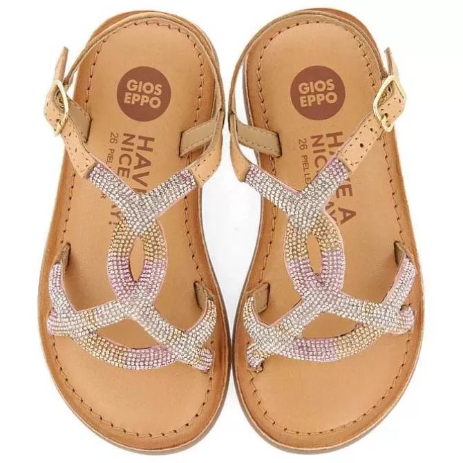 Niñas | Sandalias<Gioseppo Sandalias Nina Xanxere De Piel Tintada Con Cristales