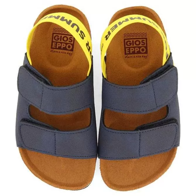Niños | Chancletas<Gioseppo Sandalias Nino Courgis Plantilla Azul Marino Con Detalles Amarillos