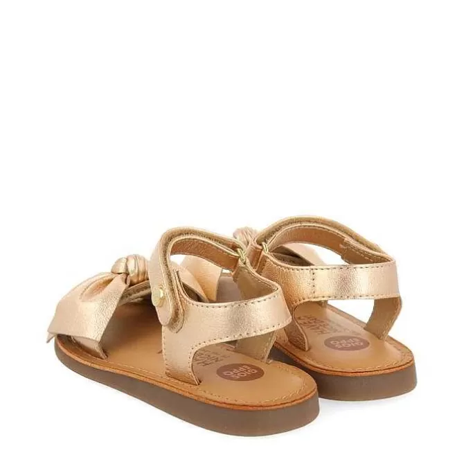 Niñas | Sandalias<Gioseppo Sandalias Piel Con Lazo Rosa Dorado Nina Y Nino Delonice