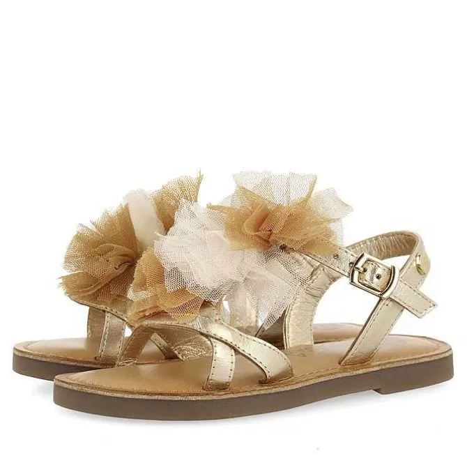 Niñas | Sandalias<Gioseppo Sandalias Piel Dorada Con Pompones En Tono Nude Para Nina Y Nino Tecate