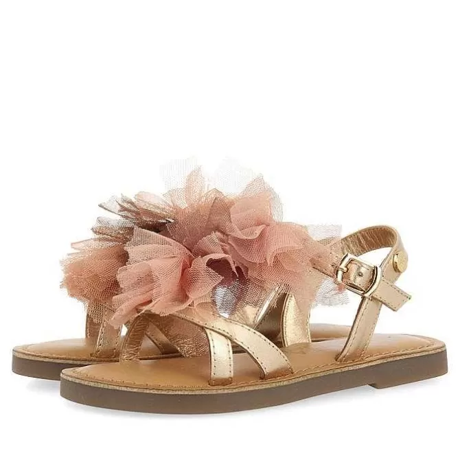 Niñas | Sandalias<Gioseppo Sandalias Piel Rosa Dorada Con Pompones Rosa Para Nina Y Nino Tecate