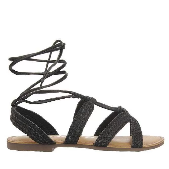 Sandalias Planas<Gioseppo Sandalias Planas De Mujer Darney De Piel Trenzada Y Cordones En Negro