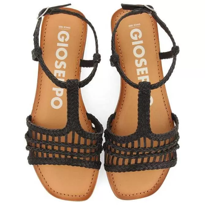 Sandalias Planas<Gioseppo Sandalias Planas De Mujer Icari De Piel Trenzada En Negro