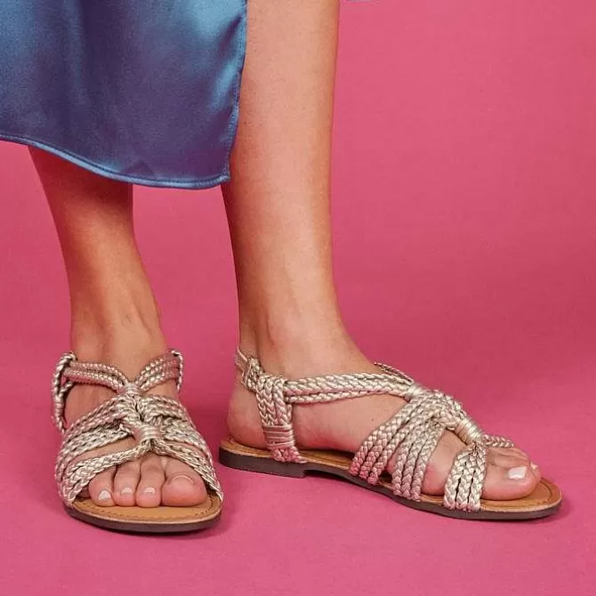 Sandalias Planas<Gioseppo Sandalias Planas De Mujer Molay Trenzadas Doradas