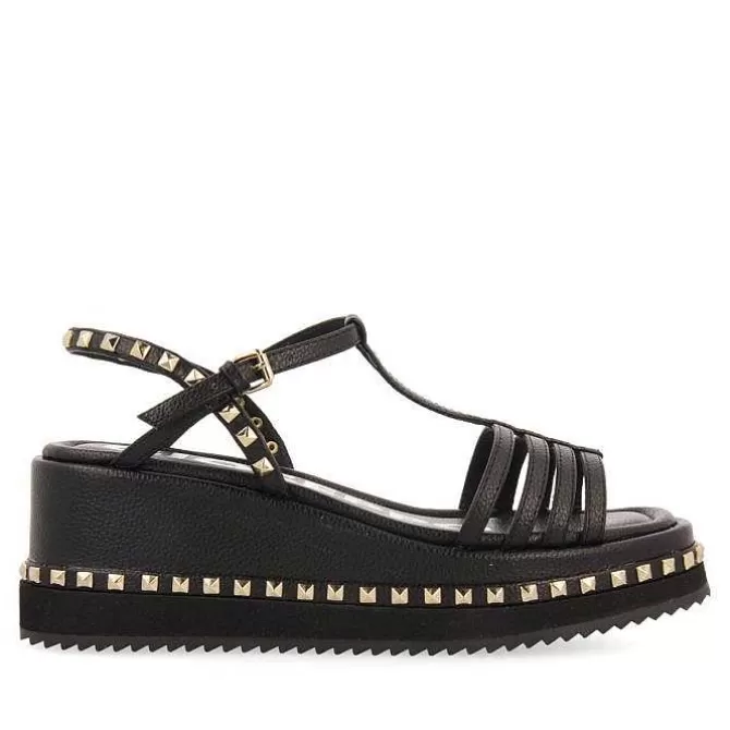 Sandalias Plataforma<Gioseppo Sandalias Plataforma Negras Detalle Tachuelas Para Mujer Klankek
