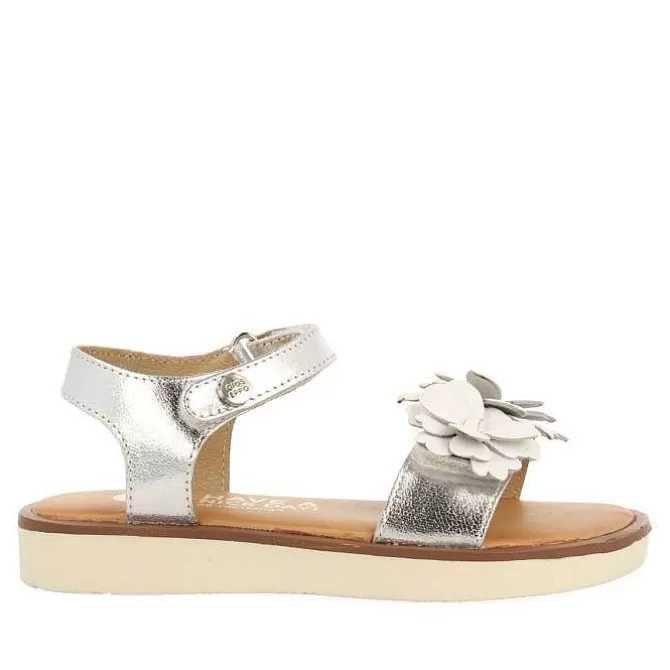 Niñas | Sandalias<Gioseppo Sandalias Plateadas De Piel Con Adorno De Flores Para Nina Y Nino Nehalem