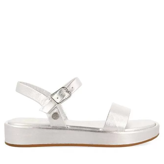 Niñas | Sandalias<Gioseppo Sandalias Plateadas De Piel Y Piso Con Volumen Para Nina Y Nino Sheze