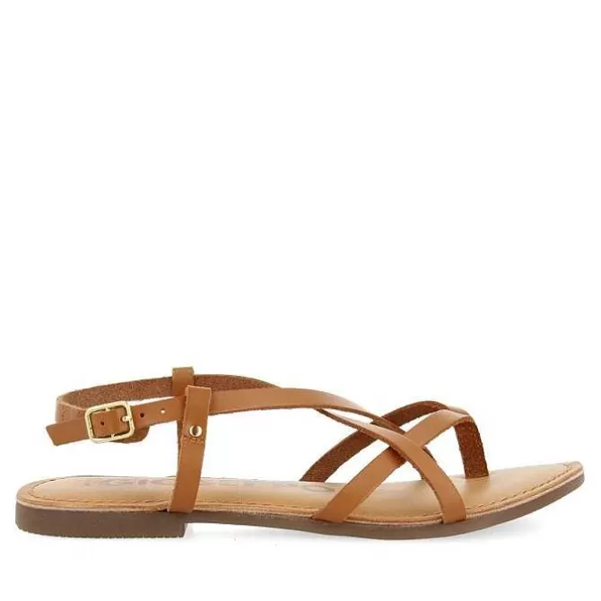 Sandalias Planas<Gioseppo Sandalias Romanas Mujer Lelex Color Tostado