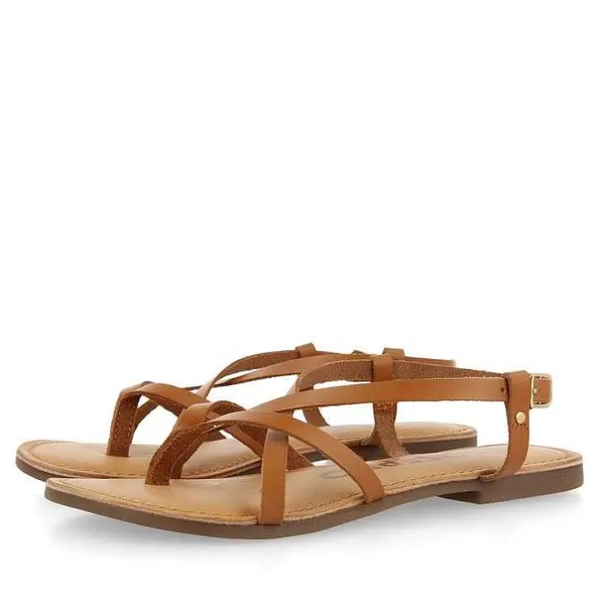 Sandalias Planas<Gioseppo Sandalias Romanas Mujer Lelex Color Tostado