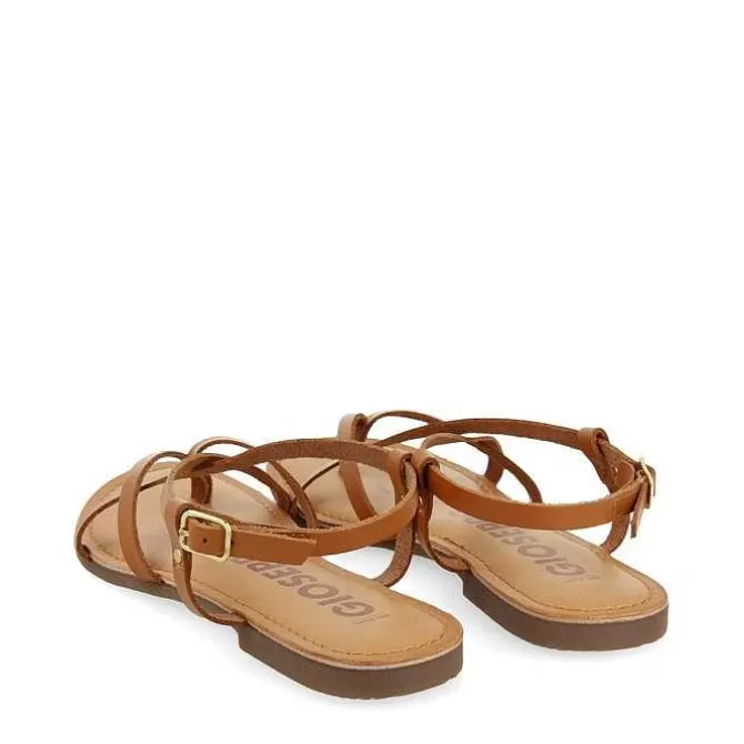 Sandalias Planas<Gioseppo Sandalias Romanas Mujer Lelex Color Tostado