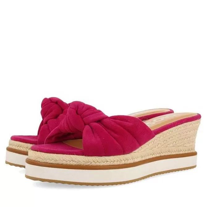Sandalias Cuña<Gioseppo Sandalias Slip-On En Color Fucsia Con Detalle De Nudo Y Cuña Para Mujer Cakran