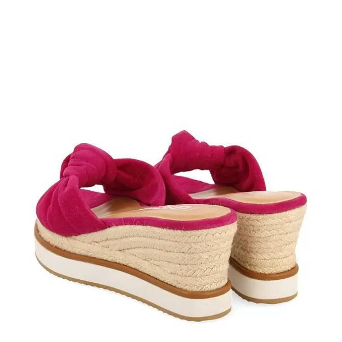 Sandalias Cuña<Gioseppo Sandalias Slip-On En Color Fucsia Con Detalle De Nudo Y Cuña Para Mujer Cakran