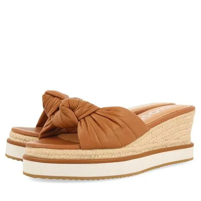 Sandalias Cuña<Gioseppo Sandalias Slip-On En Color Piel Con Detalle De Nudo Y Cuña Para Mujer Cakran