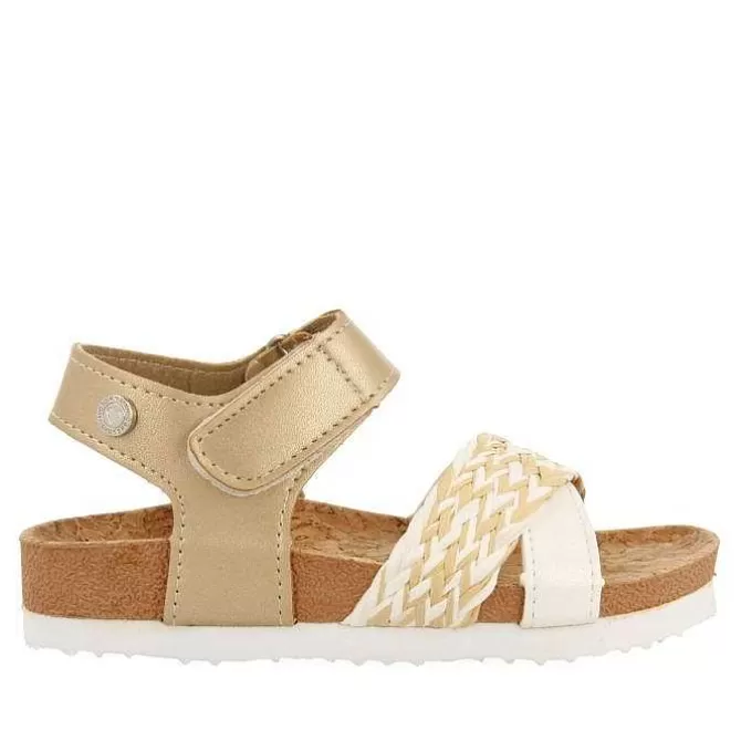 Niñas | Chancletas<Gioseppo Sandalias Suela Bio Blanca Y Dorada Con Trenzado De Rafia Para Nina Y Nino Brataj
