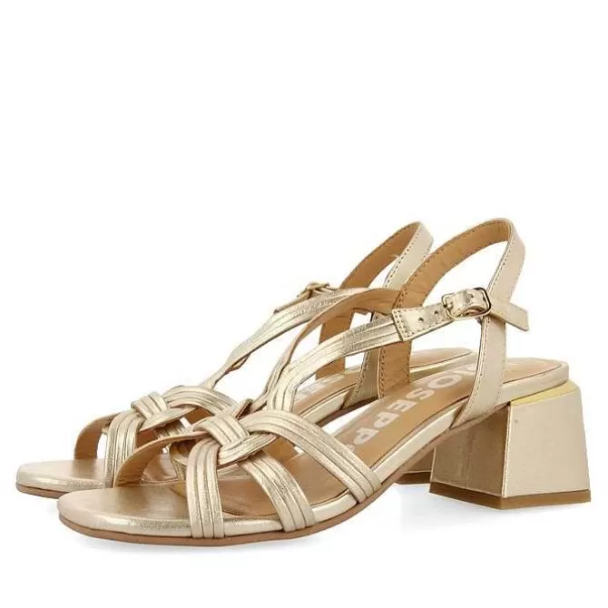 Sandalias Tacon<Gioseppo Sandalias Tacon Color Platino Y Tiras Trenzadas Para Mujer Bulqize