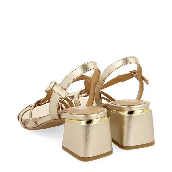 Sandalias Tacon<Gioseppo Sandalias Tacon Color Platino Y Tiras Trenzadas Para Mujer Bulqize