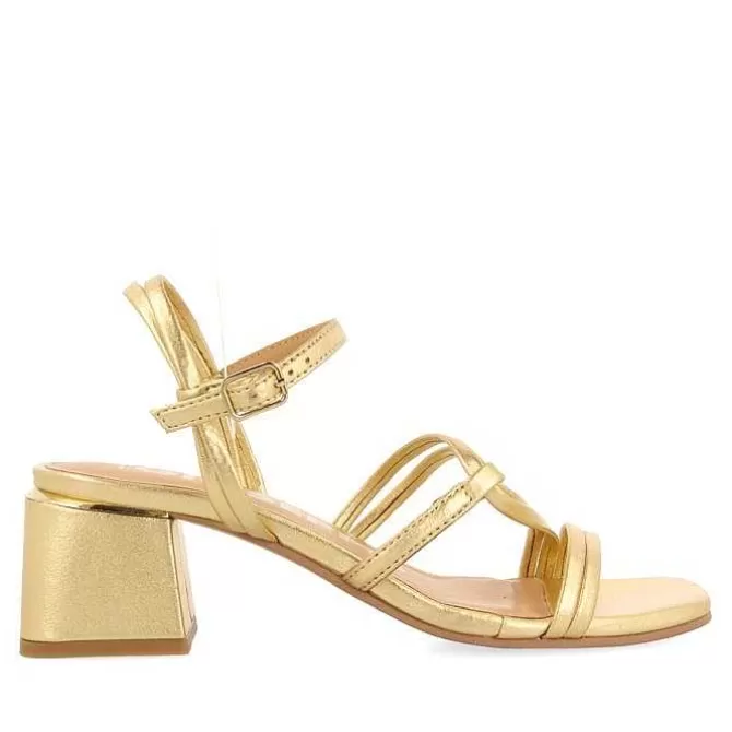 Sandalias Tacon<Gioseppo Sandalias Tacon Dorado Con Tiras Trenzadas Para Mujer Pustec
