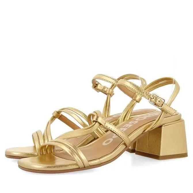 Sandalias Tacon<Gioseppo Sandalias Tacon Dorado Con Tiras Trenzadas Para Mujer Pustec