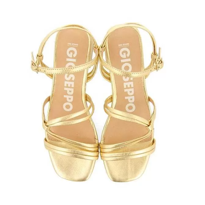 Sandalias Tacon<Gioseppo Sandalias Tacon Dorado Con Tiras Trenzadas Para Mujer Pustec