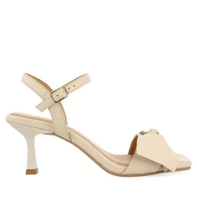 Sandalias Tacon<Gioseppo Sandalias Tacon Fino Blanco Rojo Con Detalle Lazo Para Mujer Patti