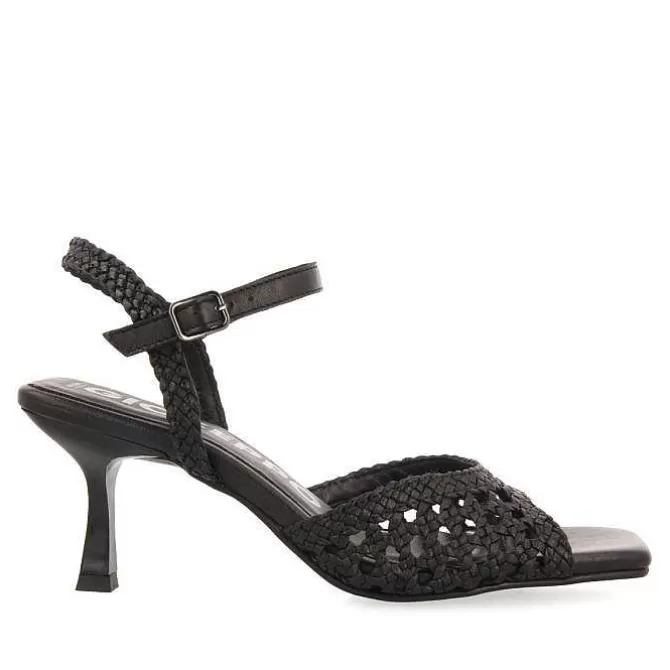 Sandalias Tacon<Gioseppo Sandalias Tacon Fino Negro Con Piel Trenzada Para Mujer Durseley