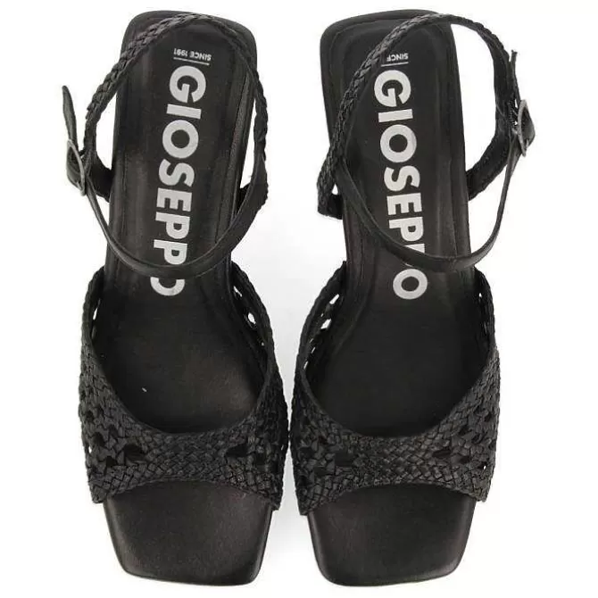 Sandalias Tacon<Gioseppo Sandalias Tacon Fino Negro Con Piel Trenzada Para Mujer Durseley