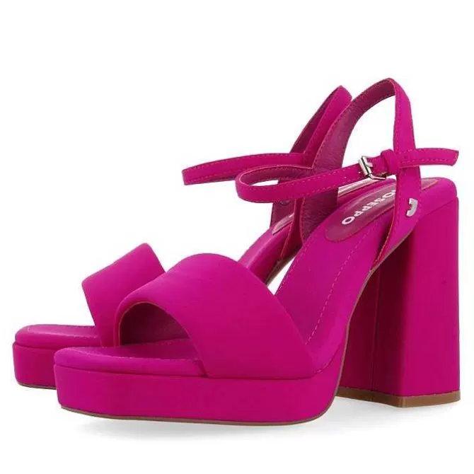 Sandalias Tacon<Gioseppo Sandalias Tacon Fucsia Y Tira Acolchada Para Mujer Denton
