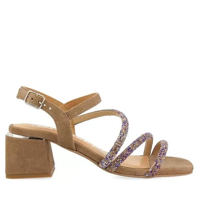 Sandalias Tacon<Gioseppo Sandalias Tacon Taupe Con Tiras Y Adornos Para Mujer Cakovec