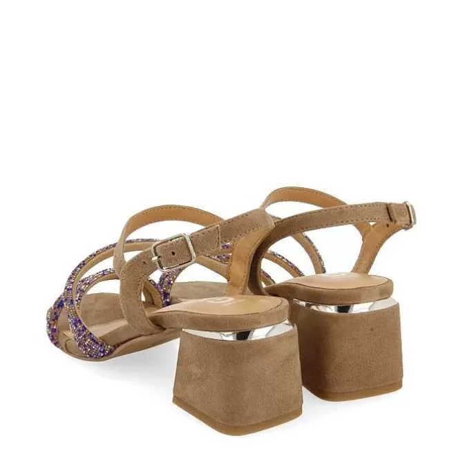 Sandalias Tacon<Gioseppo Sandalias Tacon Taupe Con Tiras Y Adornos Para Mujer Cakovec