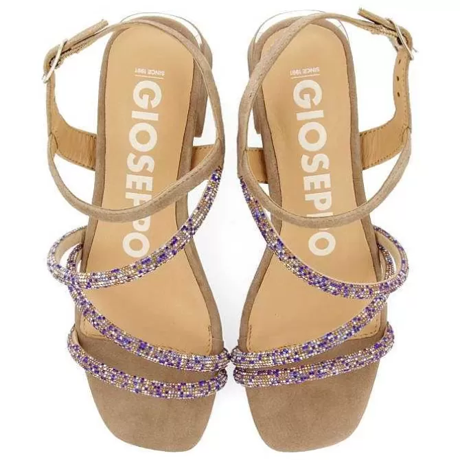 Sandalias Tacon<Gioseppo Sandalias Tacon Taupe Con Tiras Y Adornos Para Mujer Cakovec