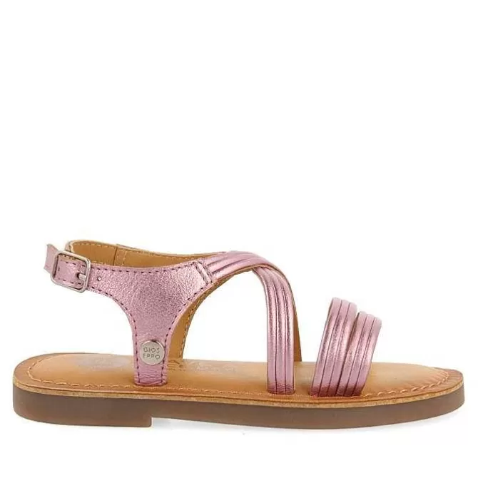 Niñas | Sandalias<Gioseppo Sandalias Tiras Piel Metalizada Rosa Nina Y Nino Kerrier Tiras Piel