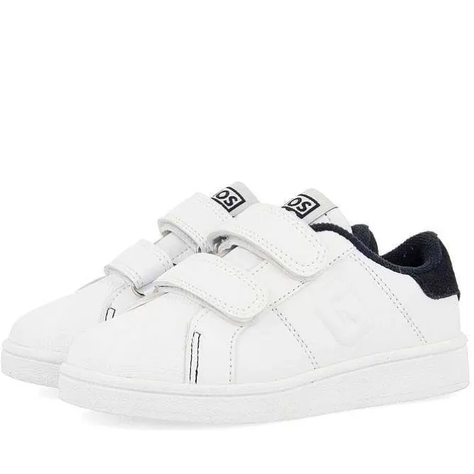 Niñas | Zapatillas<Gioseppo Sneakers Colegiales Blancas Con Detalle En Azul Marino Y Doble Cierre Ajustable Volsk