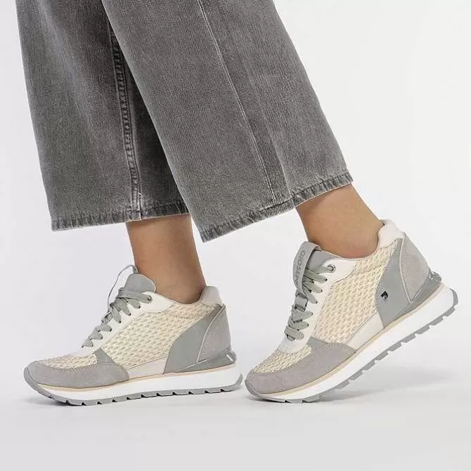 Zapatillas De Deporte De Cuña<Gioseppo Sneakers Dorada Con Cuña Interior Y Detalles Trenzados Para Mujer Hekal